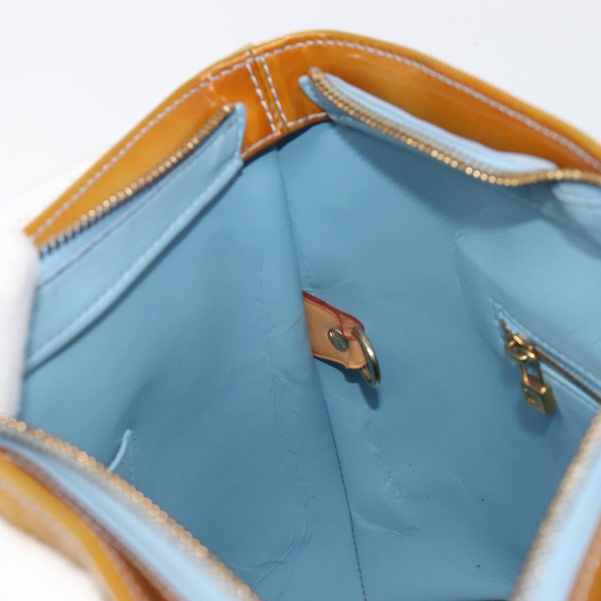 LOUIS VUITTON Monogram Vernis Houston Hand Bag Baby Blue M91005 LV Auth ep15961