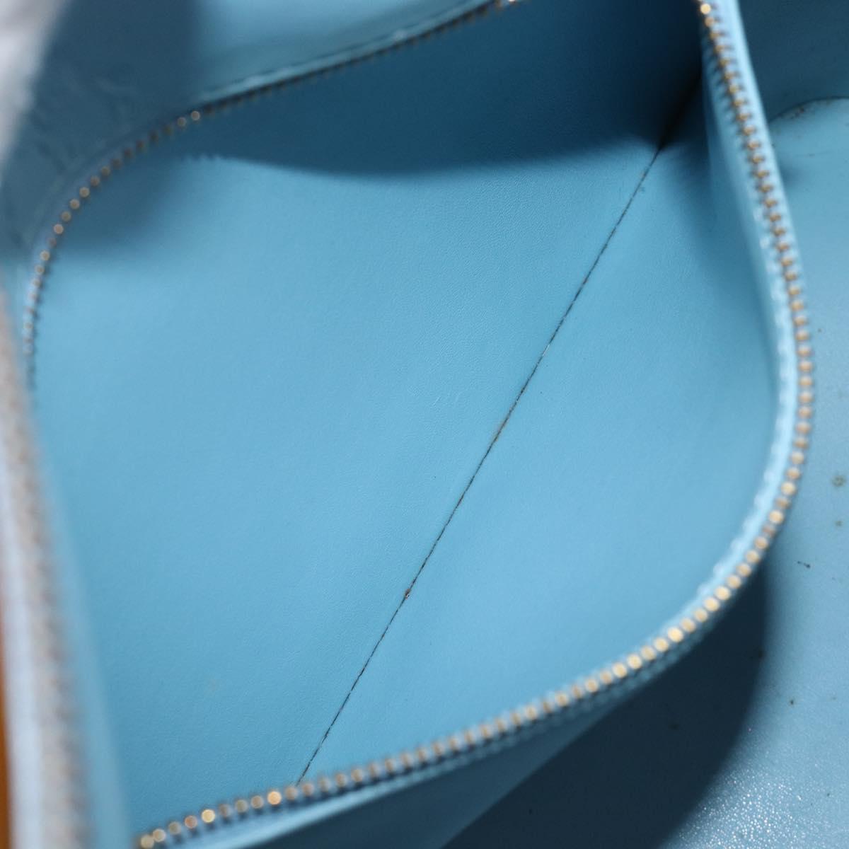 LOUIS VUITTON Monogram Vernis Houston Hand Bag Baby Blue M91005 LV Auth ep15961