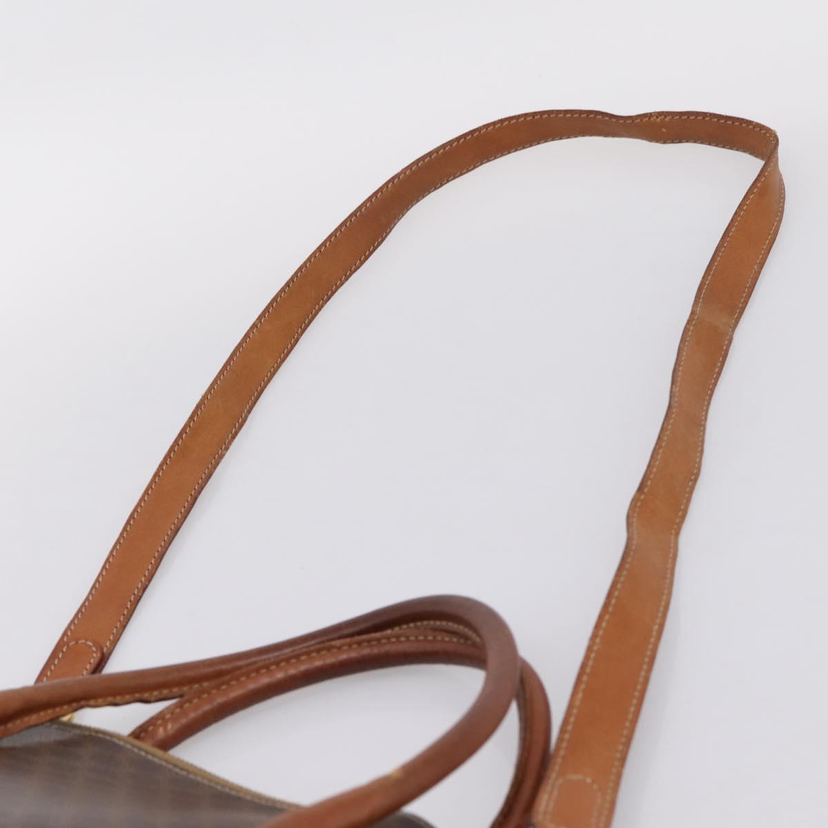 CELINE Macadam Canvas Hand Bag PVC Leather 2way Brown Gold Auth ep15962