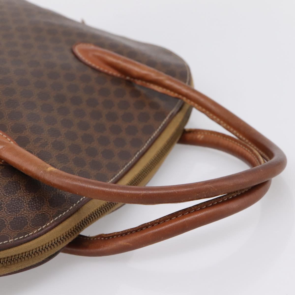 CELINE Macadam Canvas Hand Bag PVC Leather 2way Brown Gold Auth ep15962