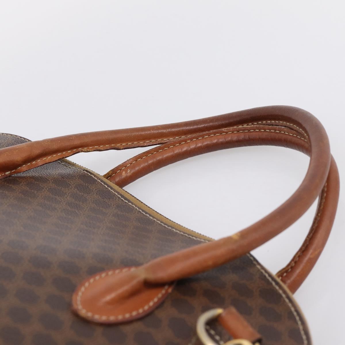 CELINE Macadam Canvas Hand Bag PVC Leather 2way Brown Gold Auth ep15962