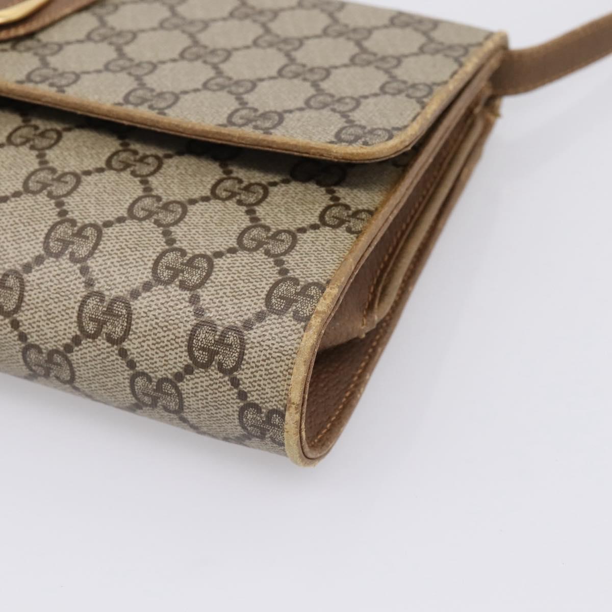 GUCCI GG Supreme Shoulder Bag PVC Beige Gold 94 02 050 Auth ep15966