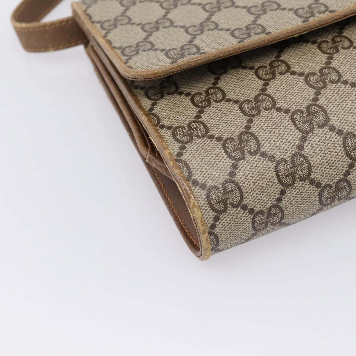 GUCCI GG Supreme Shoulder Bag PVC Beige Gold 94 02 050 Auth ep15966