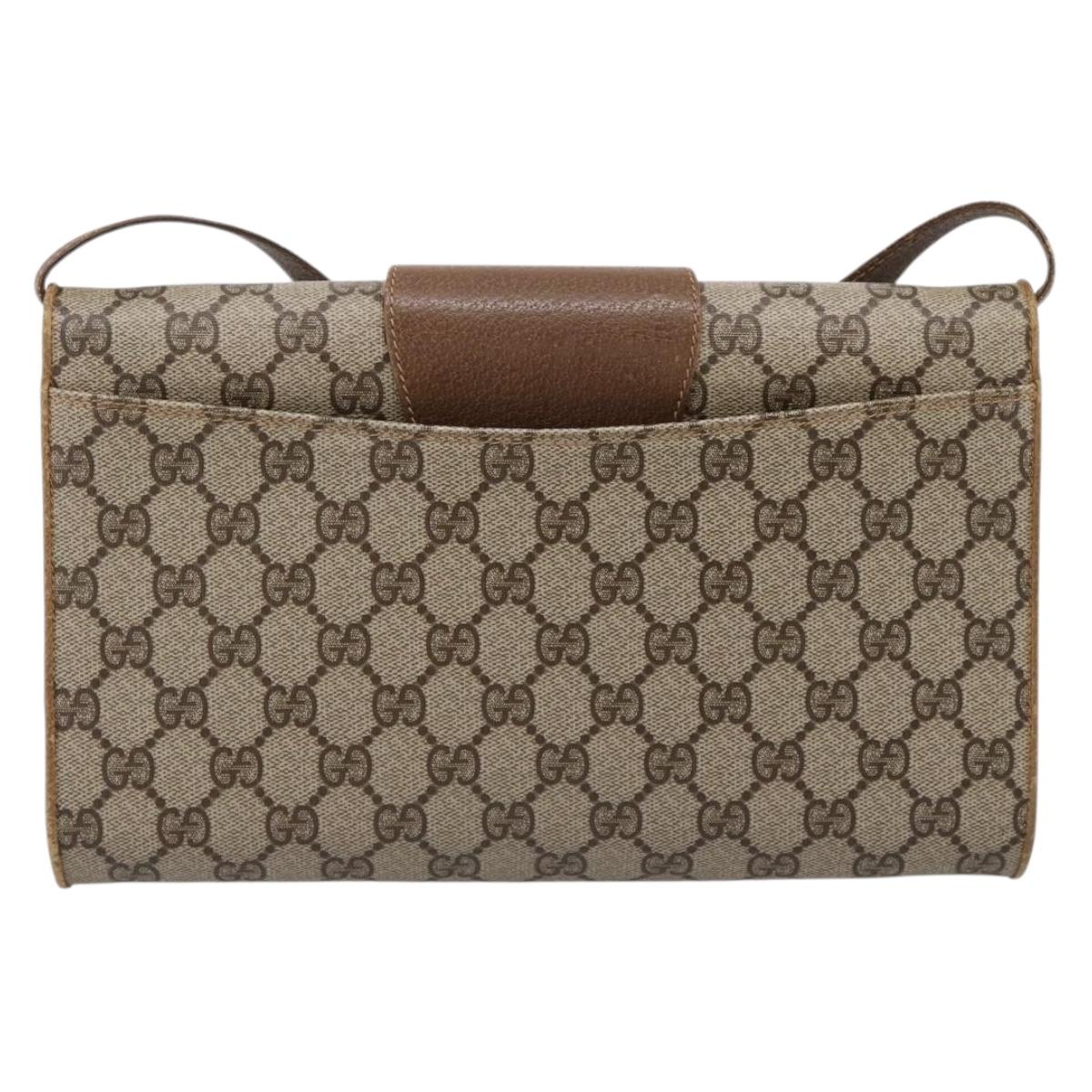 GUCCI GG Supreme Shoulder Bag PVC Beige Gold 94 02 050 Auth ep15966