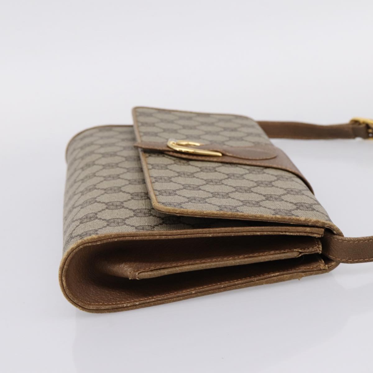 GUCCI GG Supreme Shoulder Bag PVC Beige Gold 94 02 050 Auth ep15966