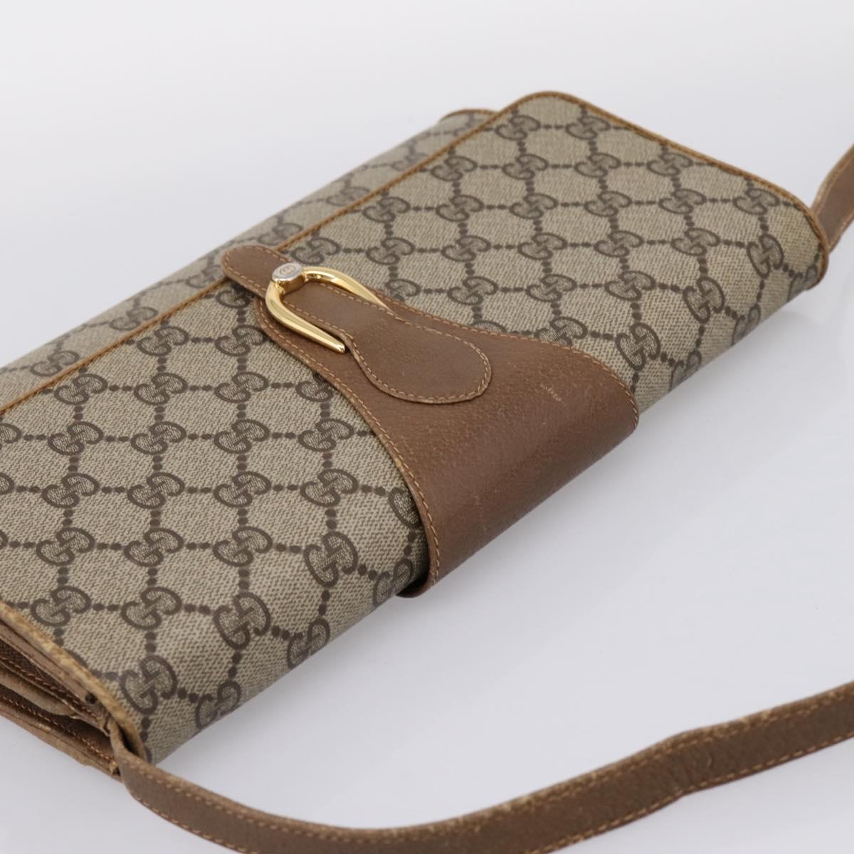 GUCCI GG Supreme Shoulder Bag PVC Beige Gold 94 02 050 Auth ep15966