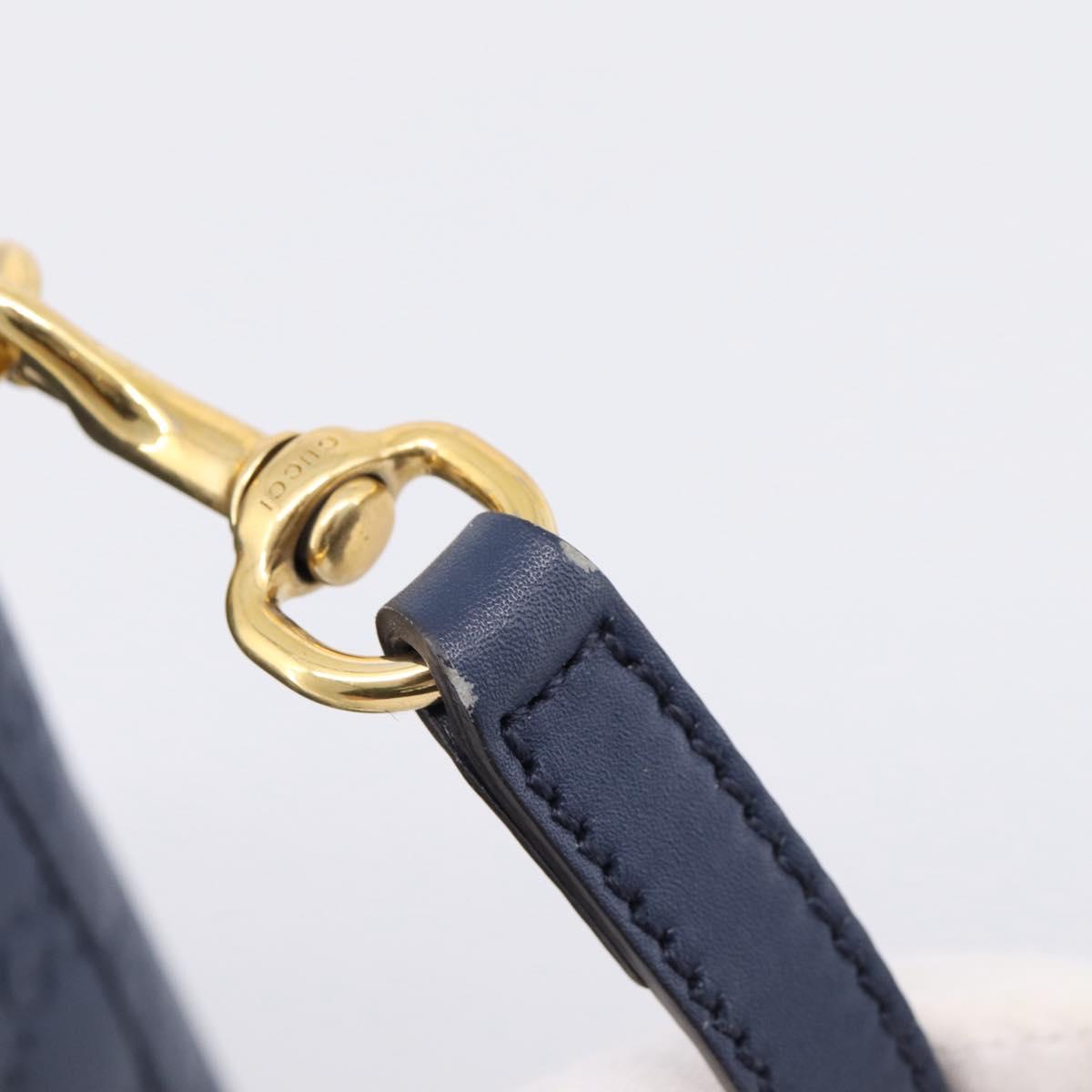 GUCCI GG Canvas Guccissima Hand Bag Leather 2way Blue Gold 428226 Auth ep15971