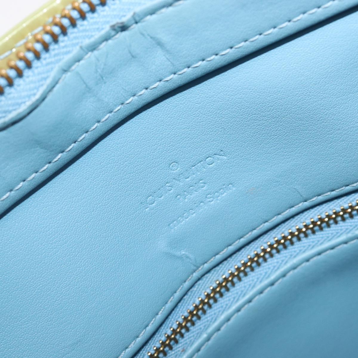 LOUIS VUITTON Monogram Vernis Houston Hand Bag Baby Blue M91005 LV Auth ep15974