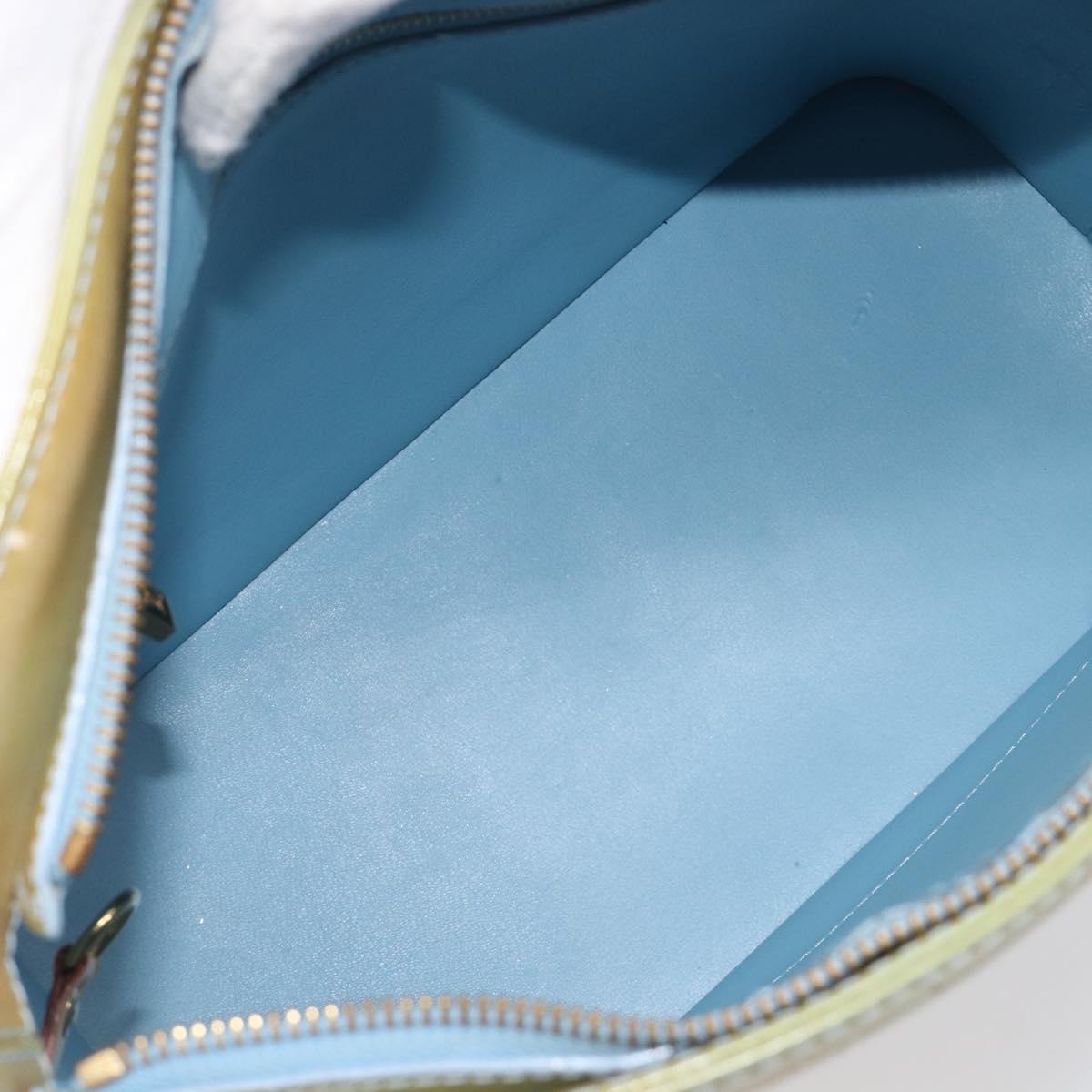 LOUIS VUITTON Monogram Vernis Houston Hand Bag Baby Blue M91005 LV Auth ep15974