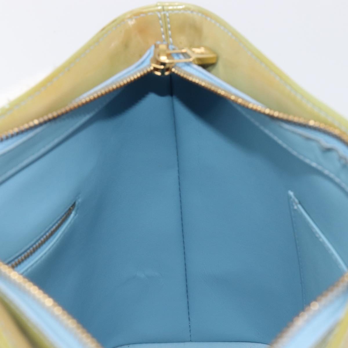 LOUIS VUITTON Monogram Vernis Houston Hand Bag Baby Blue M91005 LV Auth ep15974