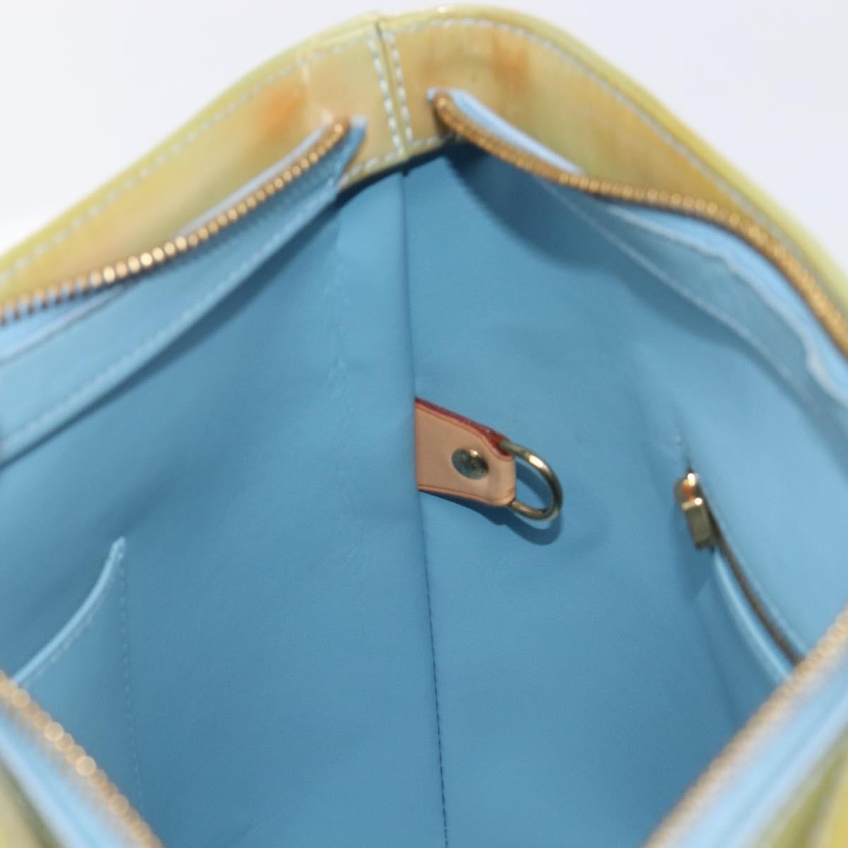 LOUIS VUITTON Monogram Vernis Houston Hand Bag Baby Blue M91005 LV Auth ep15974