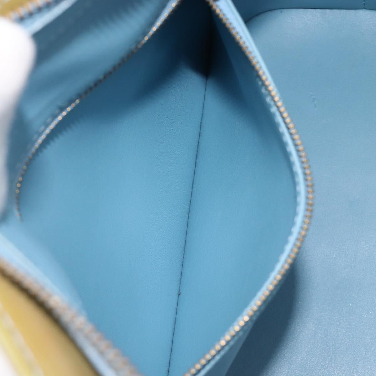 LOUIS VUITTON Monogram Vernis Houston Hand Bag Baby Blue M91005 LV Auth ep15974