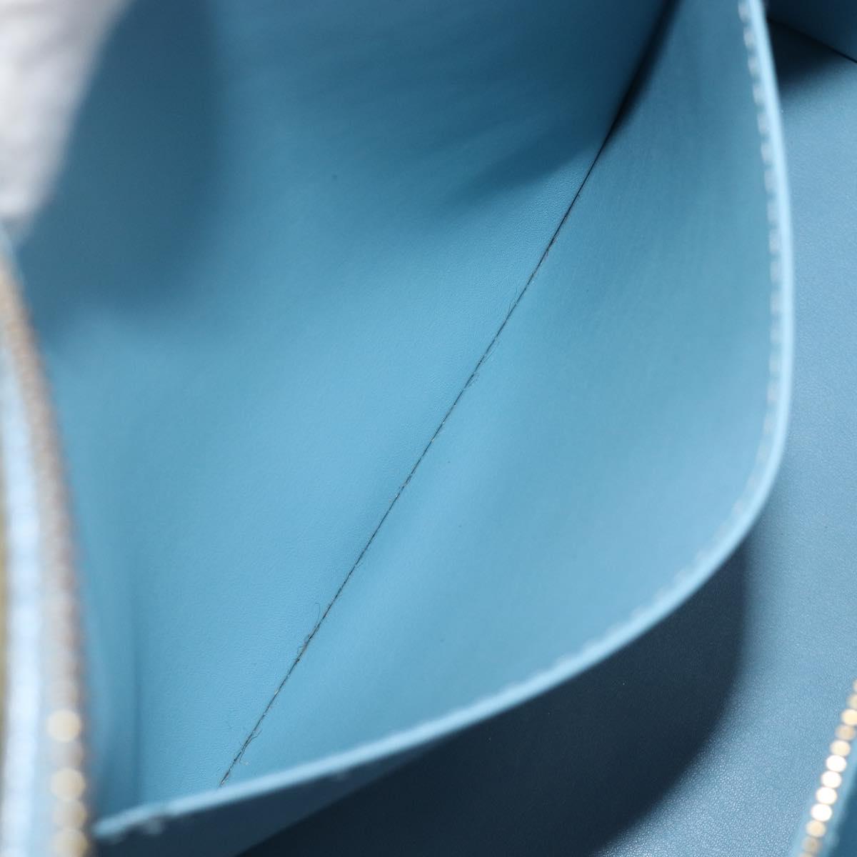 LOUIS VUITTON Monogram Vernis Houston Hand Bag Baby Blue M91005 LV Auth ep15974