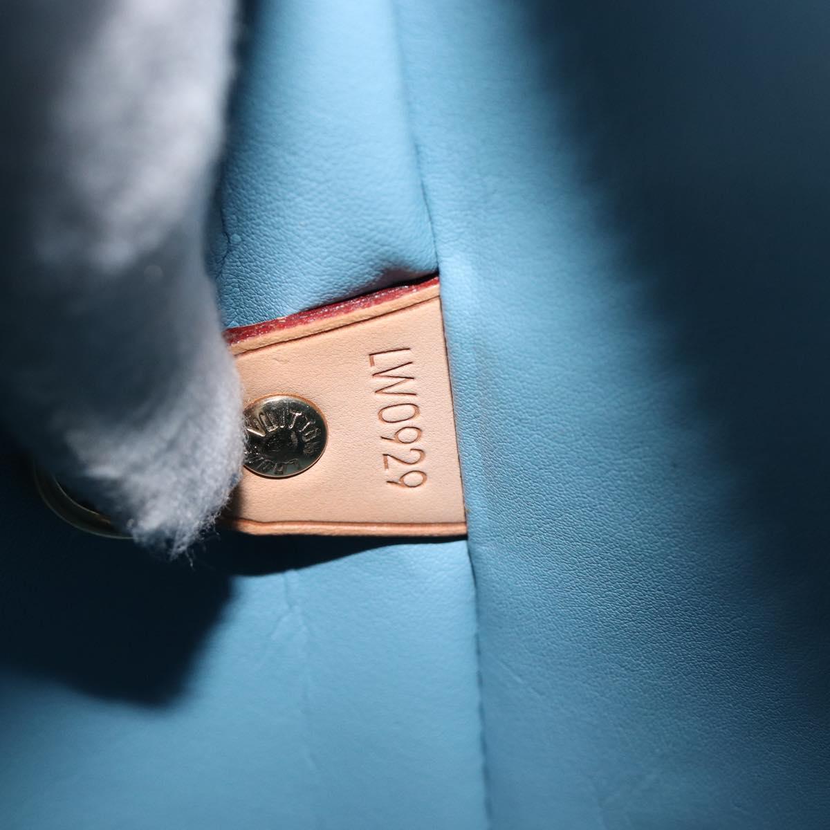 LOUIS VUITTON Monogram Vernis Houston Hand Bag Baby Blue M91005 LV Auth ep15974
