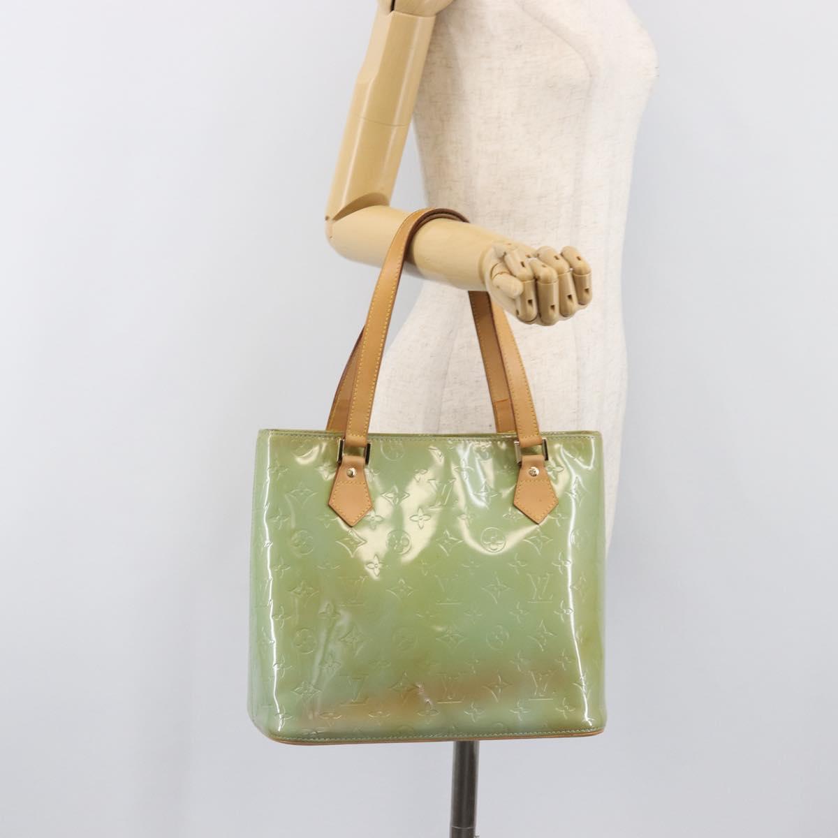 LOUIS VUITTON Monogram Vernis Houston Hand Bag Baby Blue M91005 LV Auth ep15974