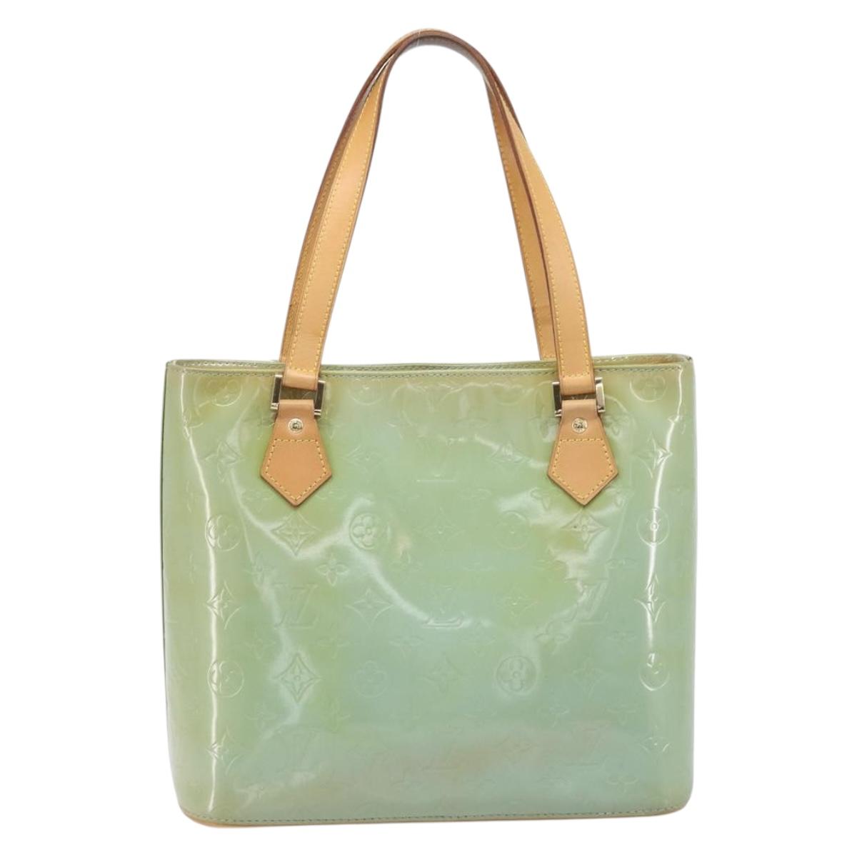 LOUIS VUITTON Monogram Vernis Houston Hand Bag Baby Blue M91005 LV Auth ep15974