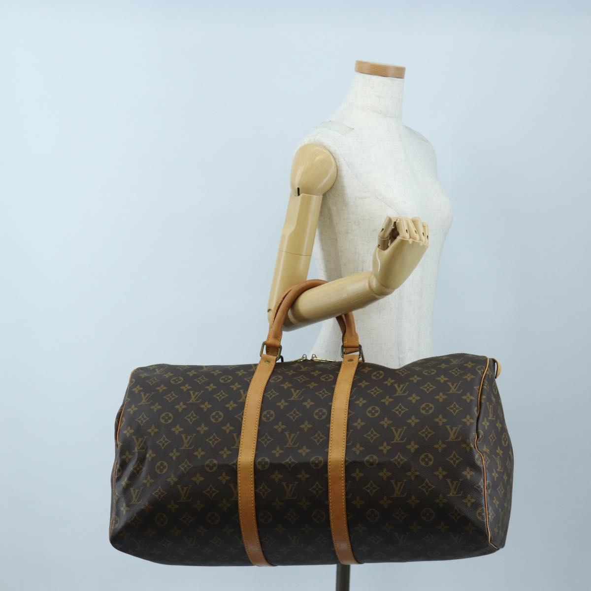 LOUIS VUITTON Monogram Keepall 55 Boston Bag M41424 LV Auth ep15975A