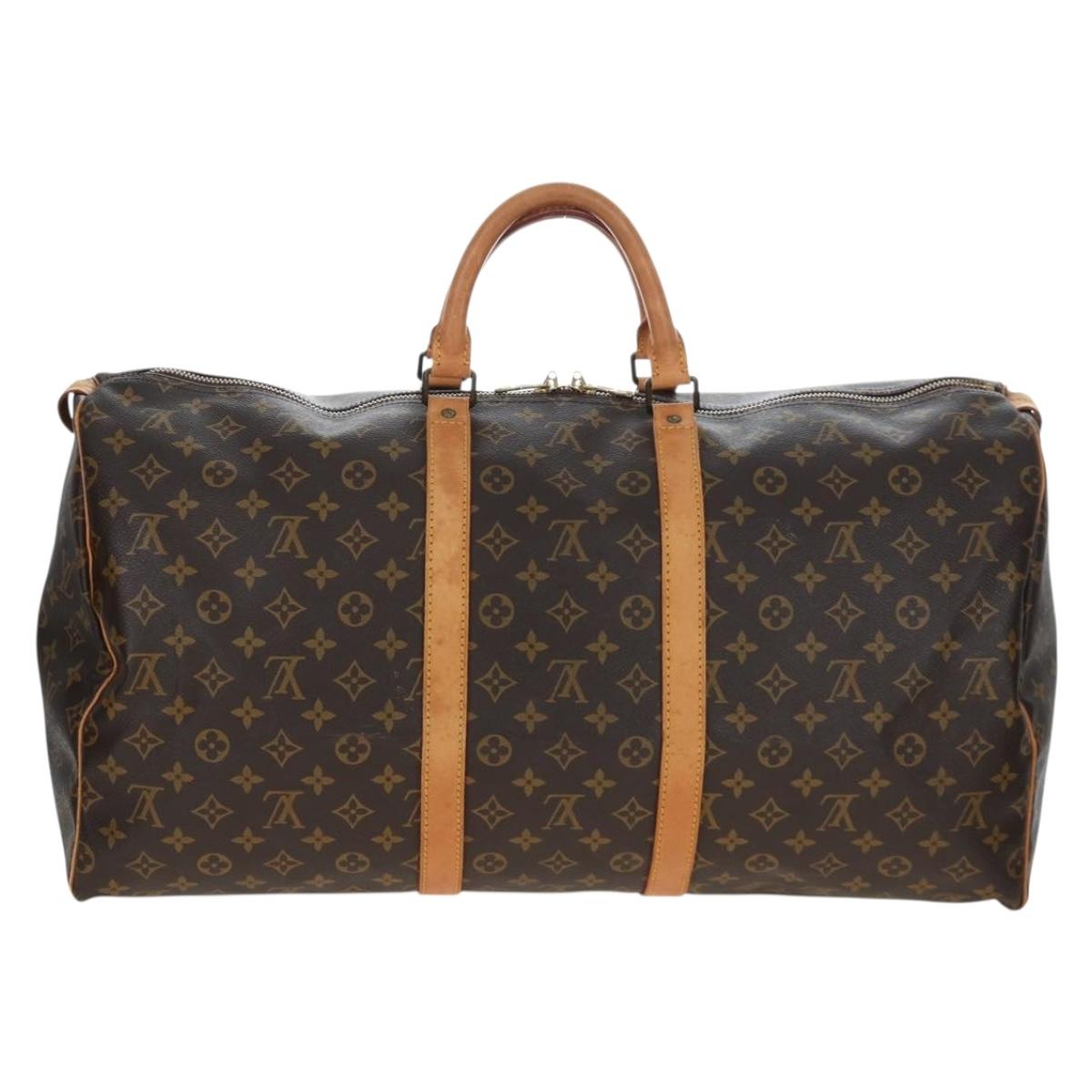 LOUIS VUITTON Monogram Keepall 55 Boston Bag M41424 LV Auth ep15975A