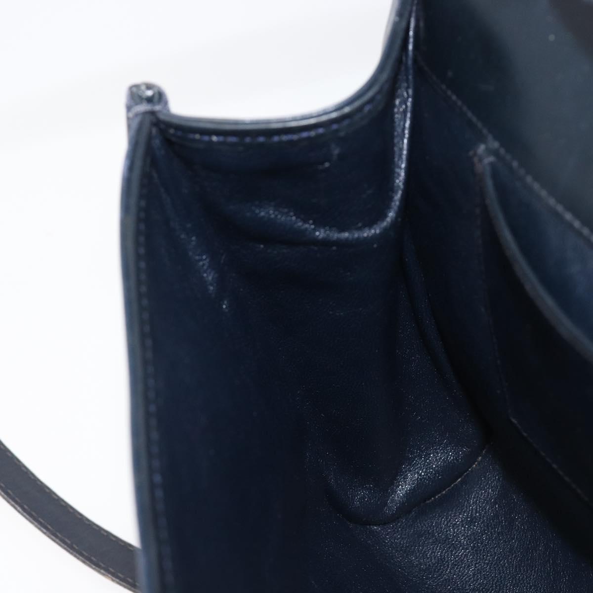 GUCCI GG Supreme Shoulder Bag PVC Navy Gold Auth ep15976