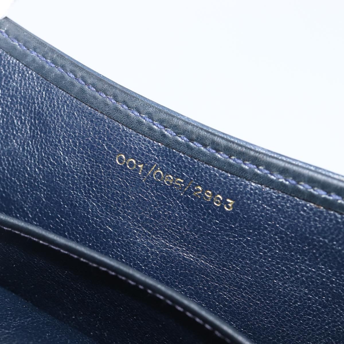 GUCCI GG Supreme Shoulder Bag PVC Navy Gold Auth ep15976