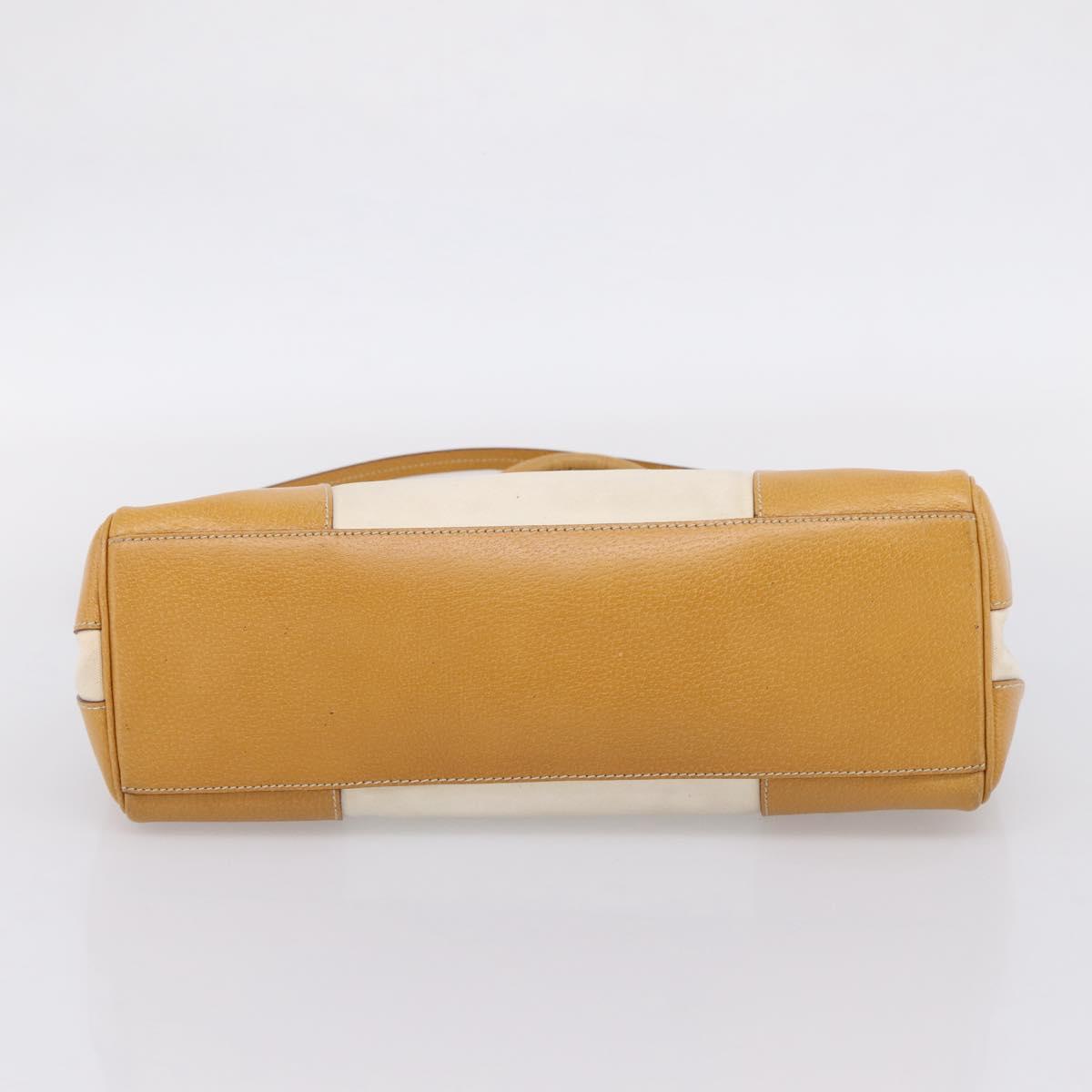 PRADA Hand Bag Canvas 2way White Silver Auth ep15981