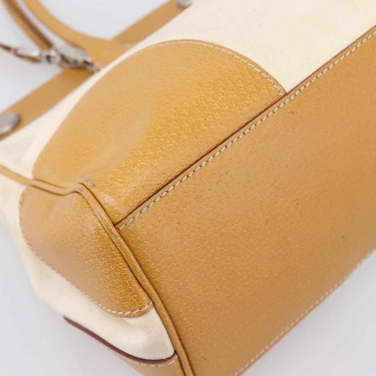 PRADA Hand Bag Canvas 2way White Silver Auth ep15981
