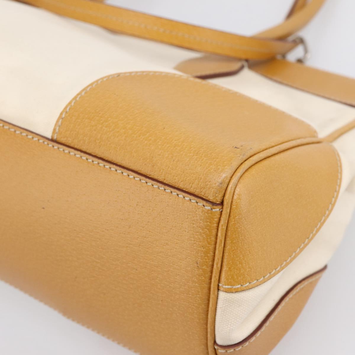 PRADA Hand Bag Canvas 2way White Silver Auth ep15981