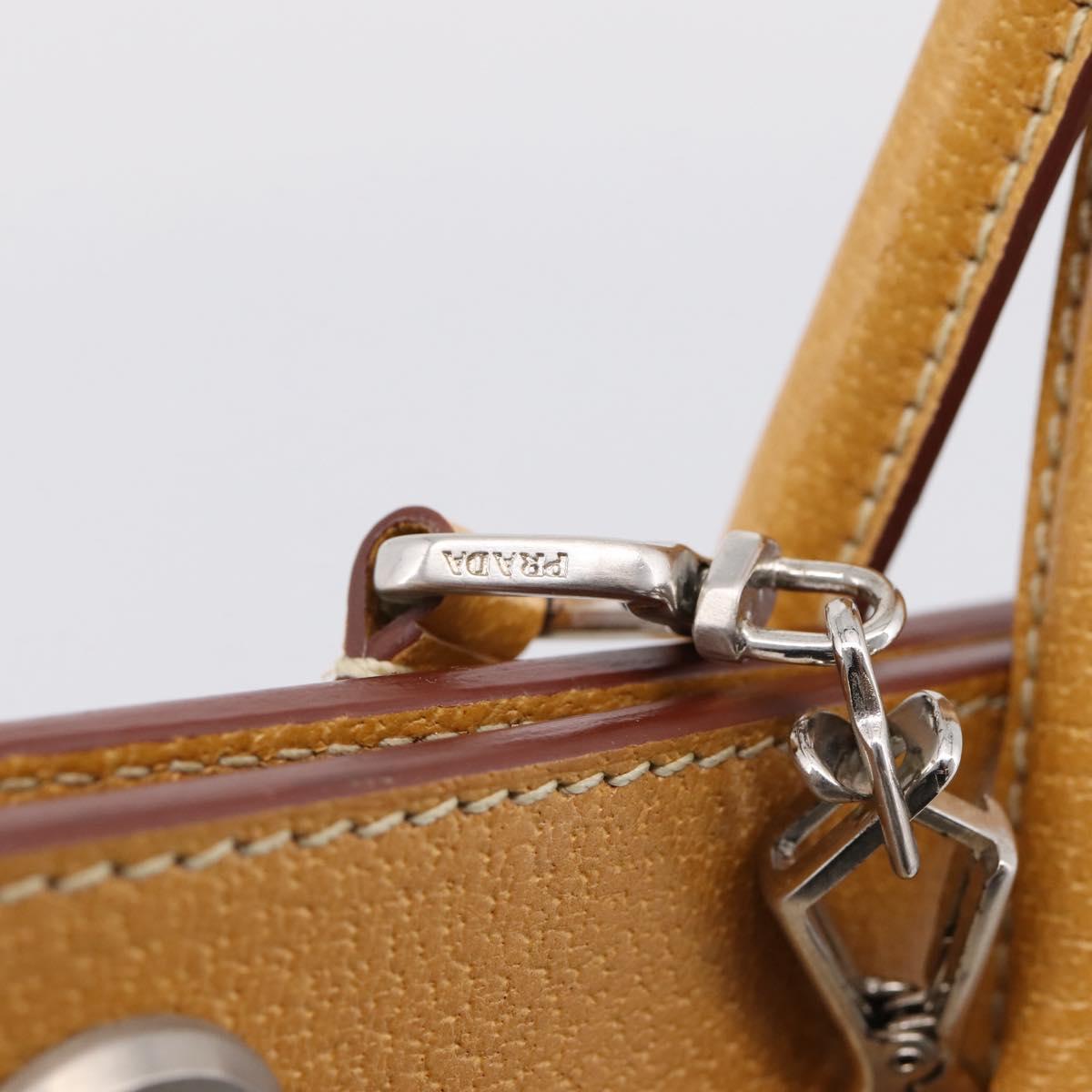 PRADA Hand Bag Canvas 2way White Silver Auth ep15981