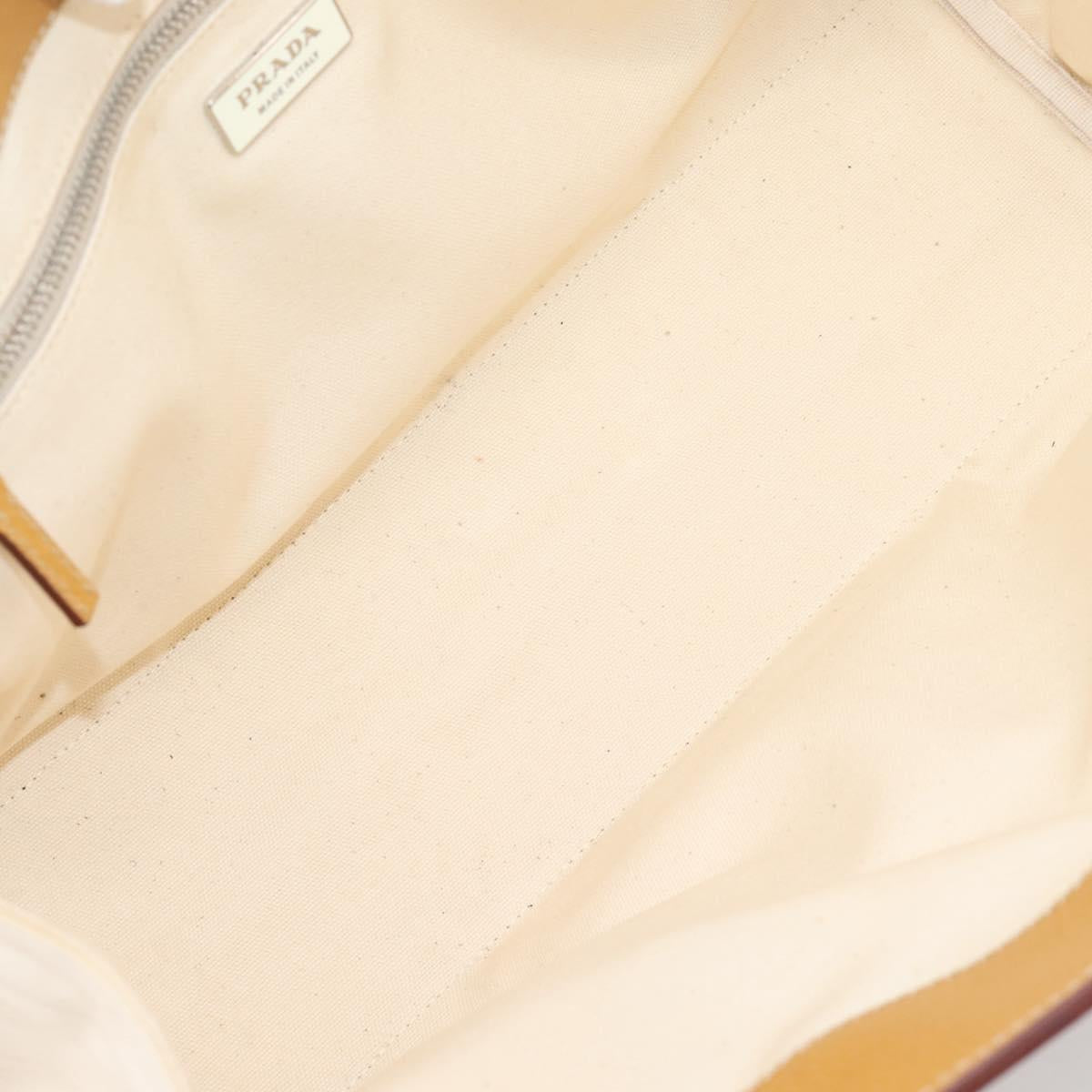 PRADA Hand Bag Canvas 2way White Silver Auth ep15981