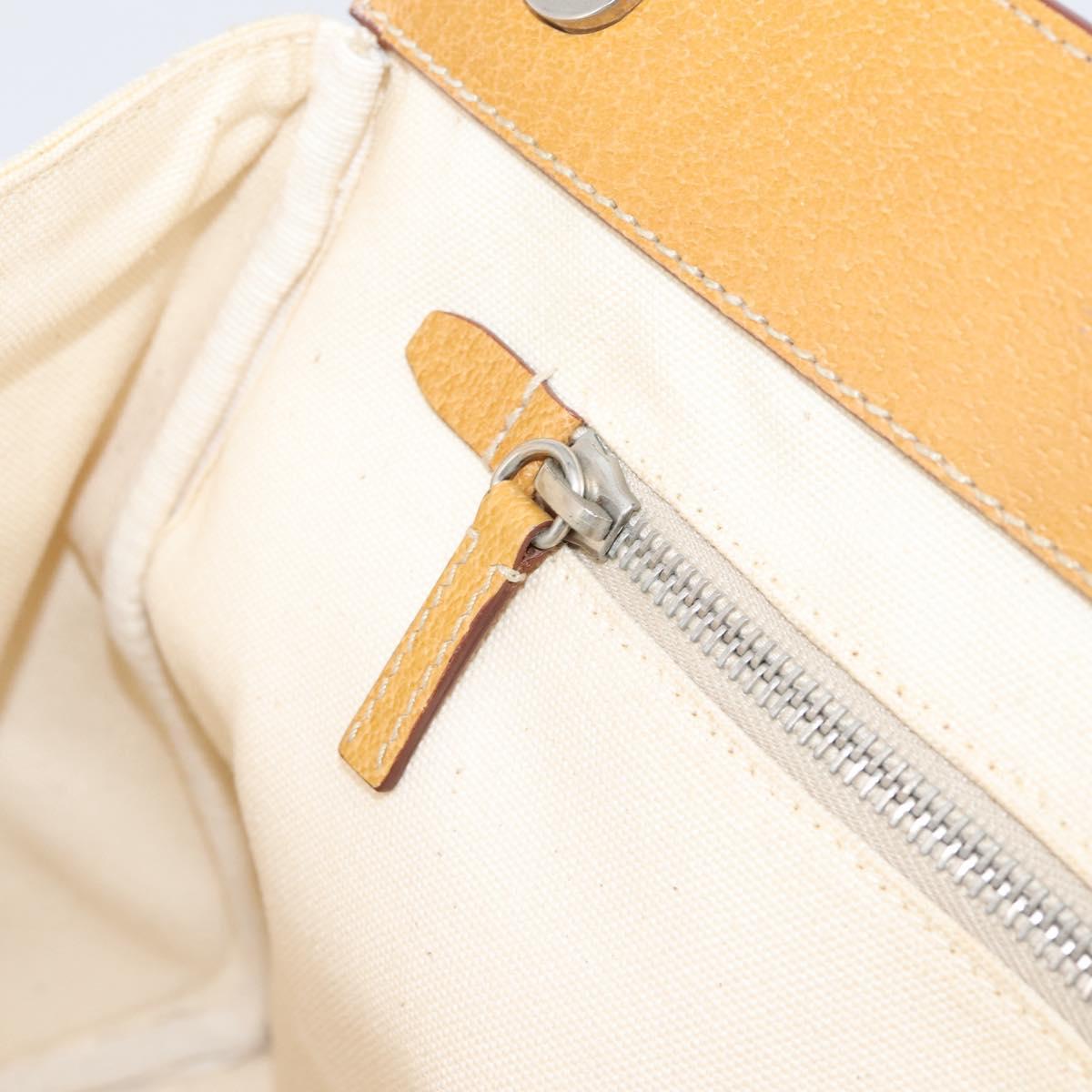 PRADA Hand Bag Canvas 2way White Silver Auth ep15981