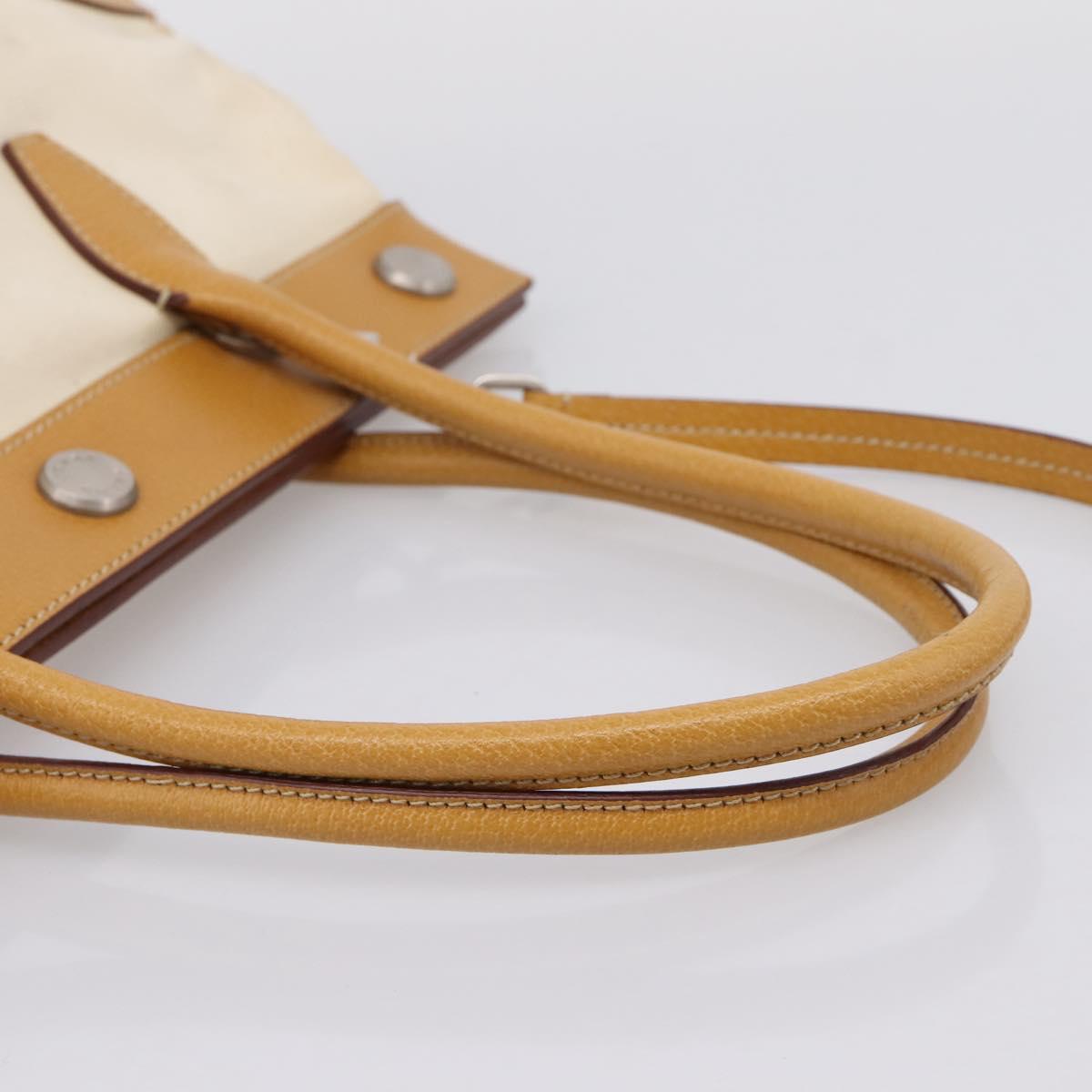 PRADA Hand Bag Canvas 2way White Silver Auth ep15981