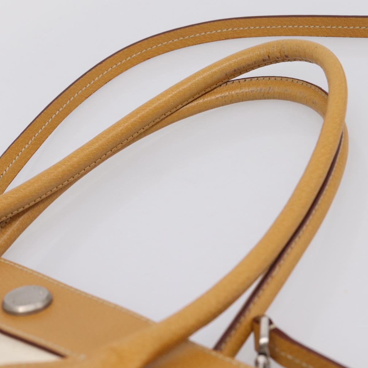 PRADA Hand Bag Canvas 2way White Silver Auth ep15981