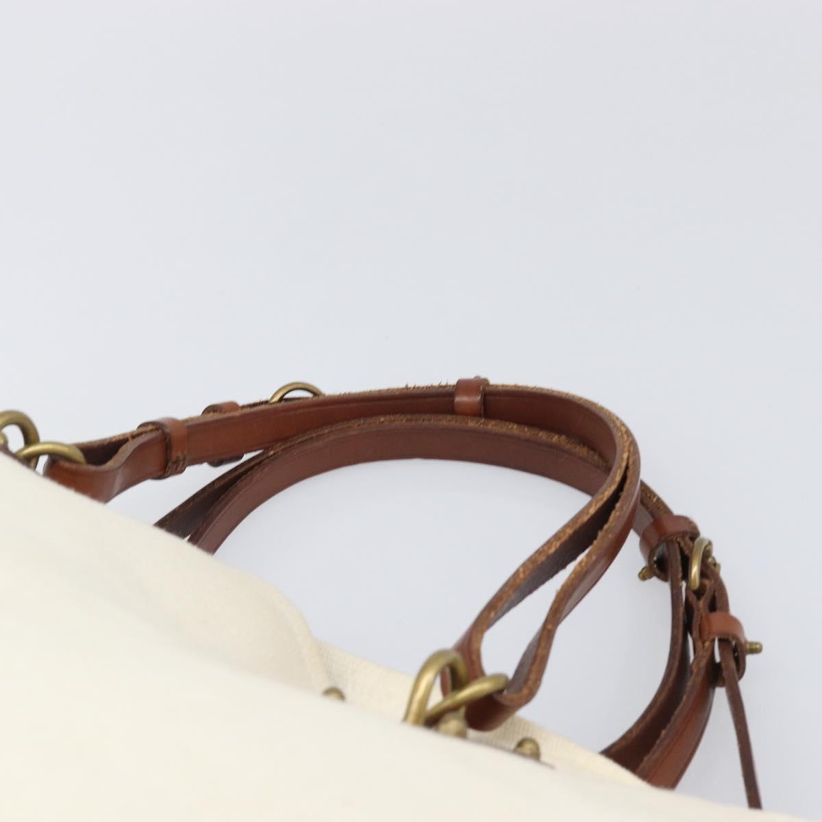 BOTTEGA VENETA Tote Bag Canvas Beige Gold Auth ep15985