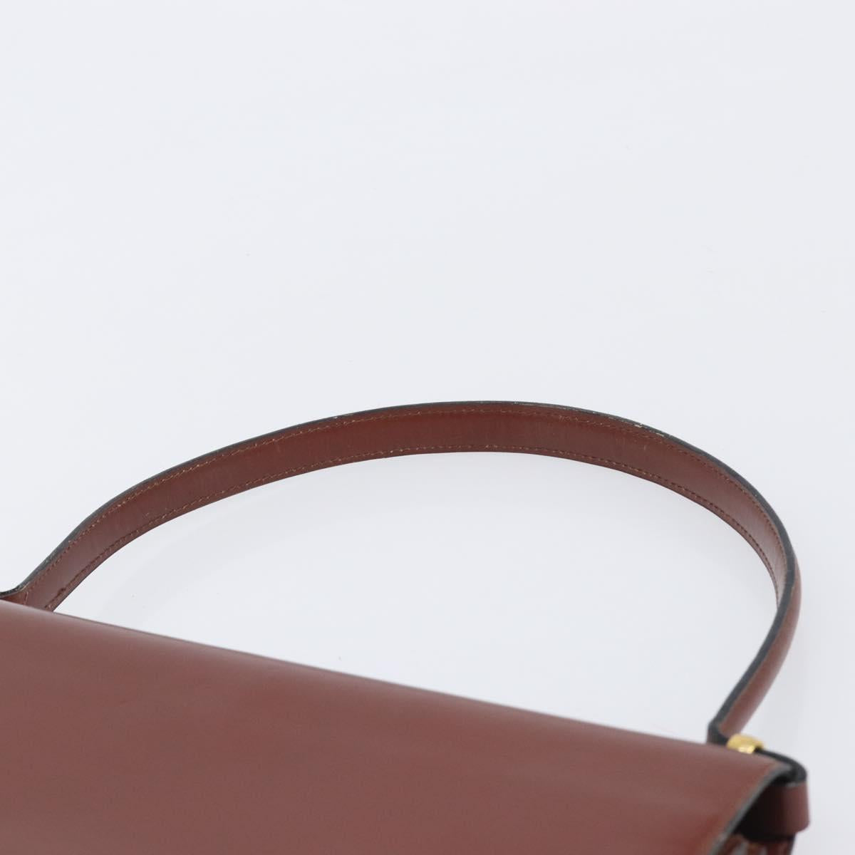Christian Dior Hand Bag Leather Brown Gold Auth ep15988