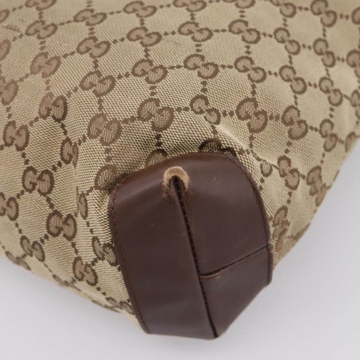 GUCCI GG Canvas Tote Bag Beige Silver 019 0402 Auth ep15996