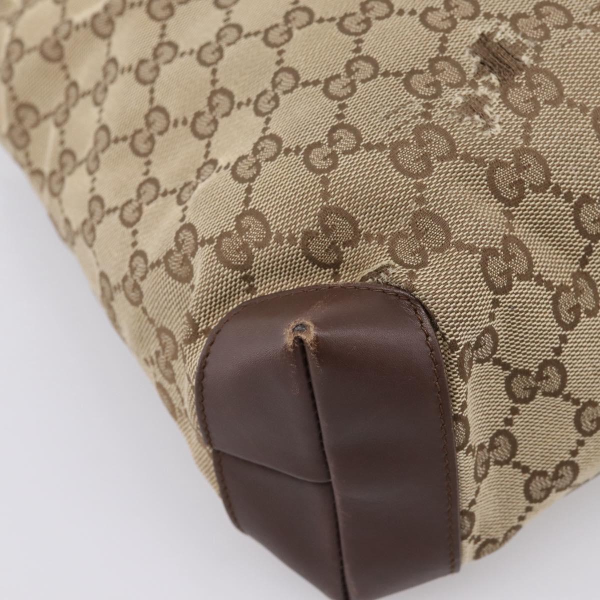 GUCCI GG Canvas Tote Bag Beige Silver 019 0402 Auth ep15996