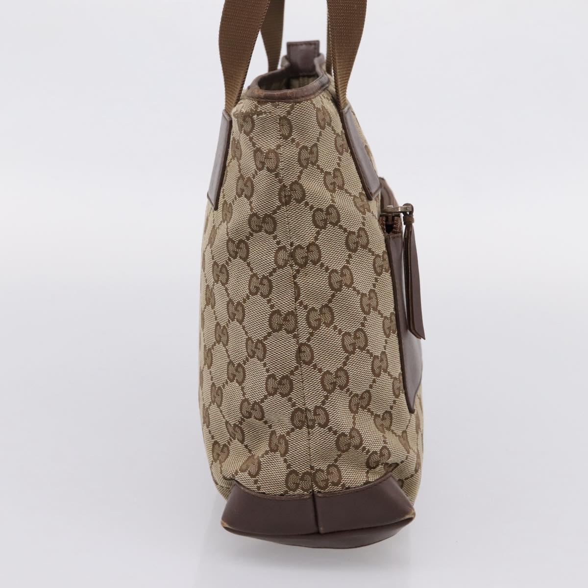 GUCCI GG Canvas Tote Bag Beige Silver 019 0402 Auth ep15996
