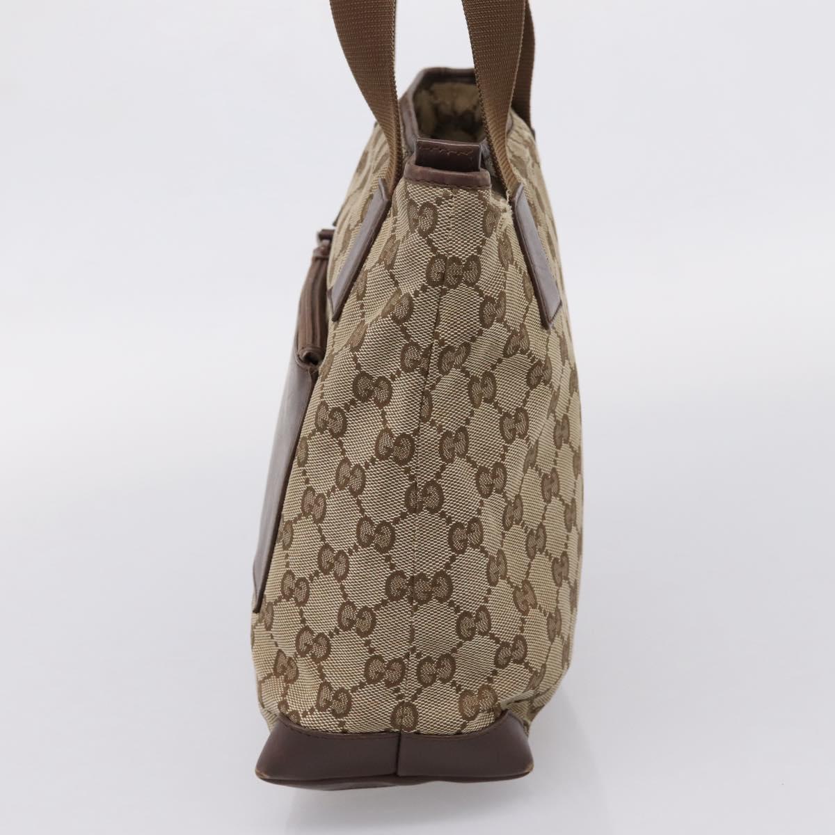 GUCCI GG Canvas Tote Bag Beige Silver 019 0402 Auth ep15996