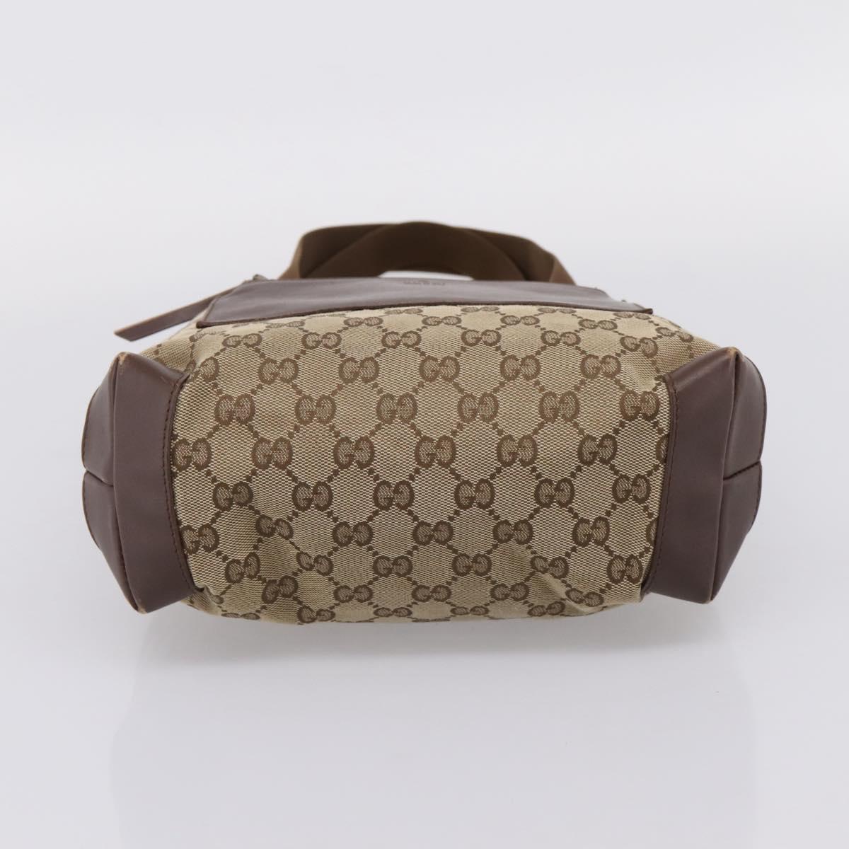 GUCCI GG Canvas Tote Bag Beige Silver 019 0402 Auth ep15996