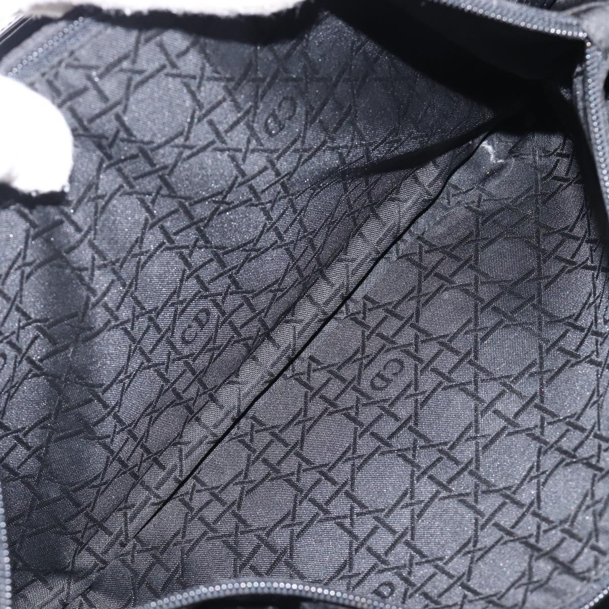 Christian Dior Canage Hand Bag Nylon Black Silver Auth ep15999