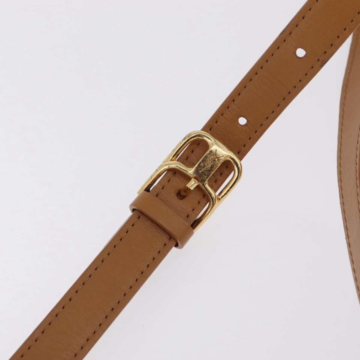 SAINT LAURENT Shoulder Bag PVC Canvas Black Gold Auth ep16000A