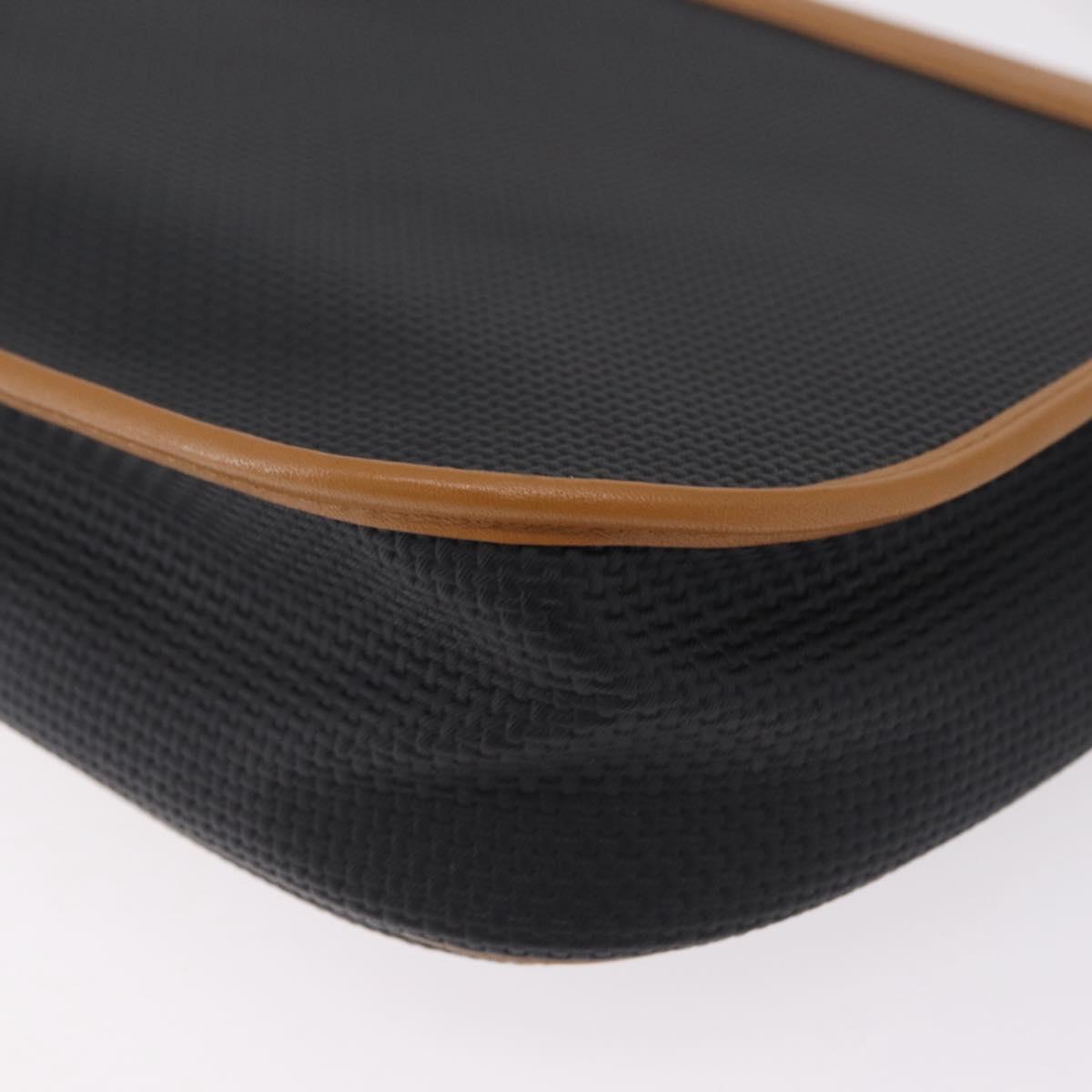 SAINT LAURENT Shoulder Bag PVC Canvas Black Gold Auth ep16000A