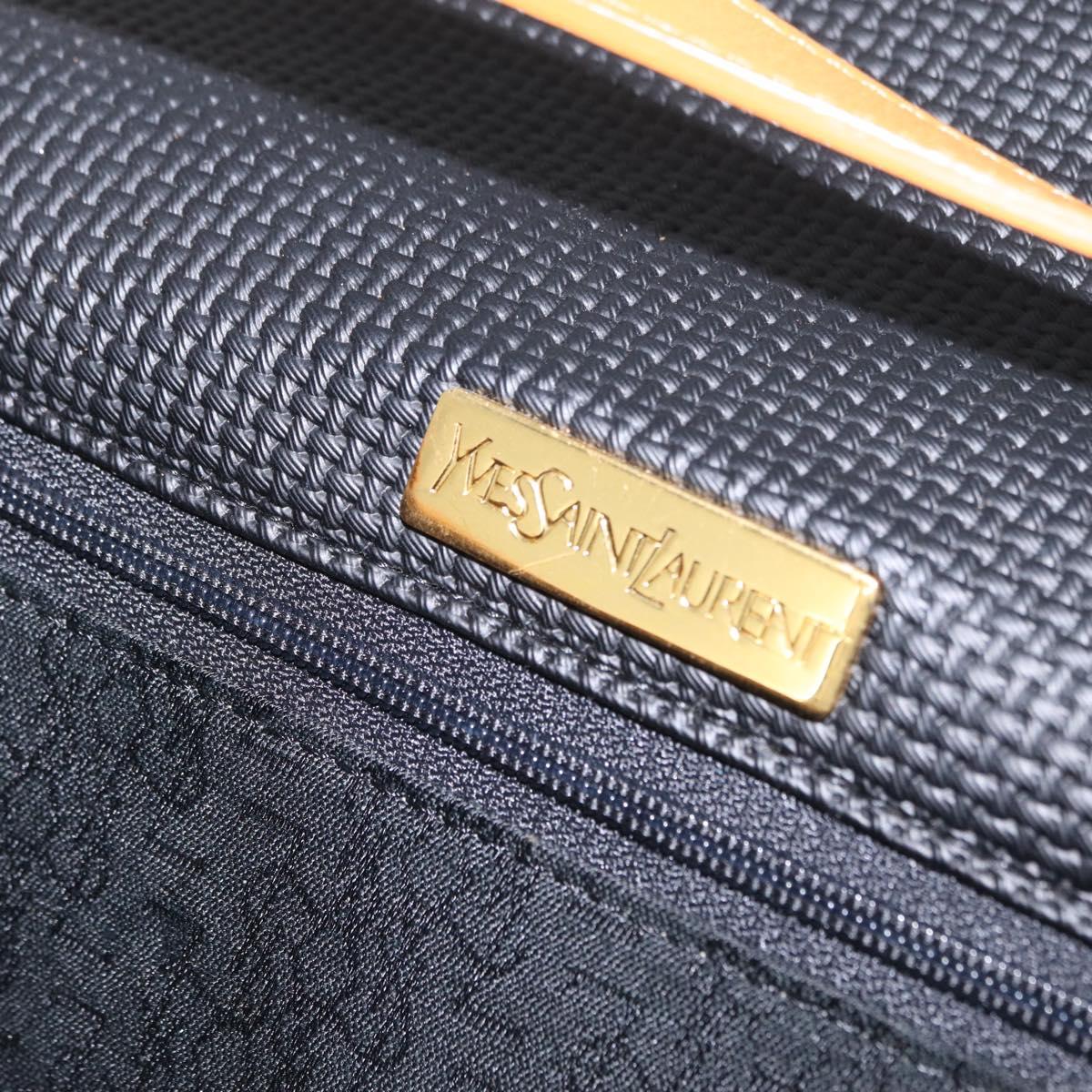 SAINT LAURENT Shoulder Bag PVC Canvas Black Gold Auth ep16000A