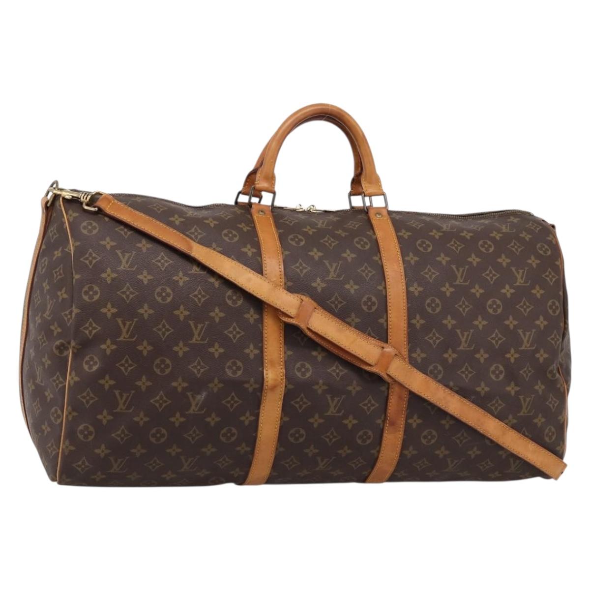 LOUIS VUITTON Monogram Keepall Bandouliere 60 Boston Bag M41412 LV Auth ep16005