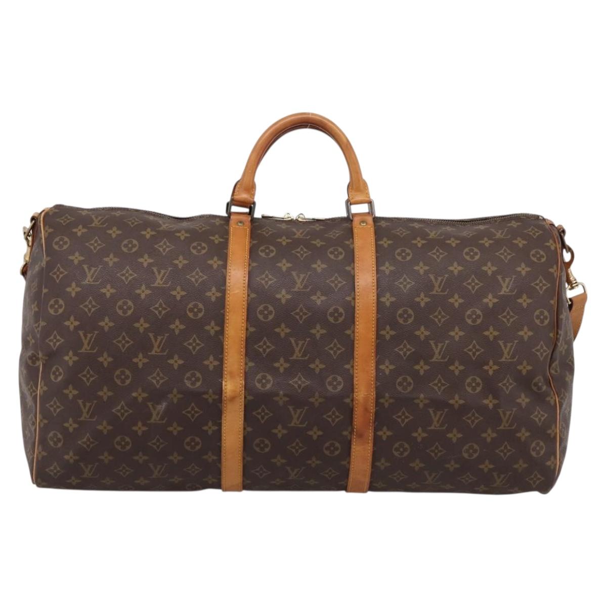LOUIS VUITTON Monogram Keepall Bandouliere 60 Boston Bag M41412 LV Auth ep16005