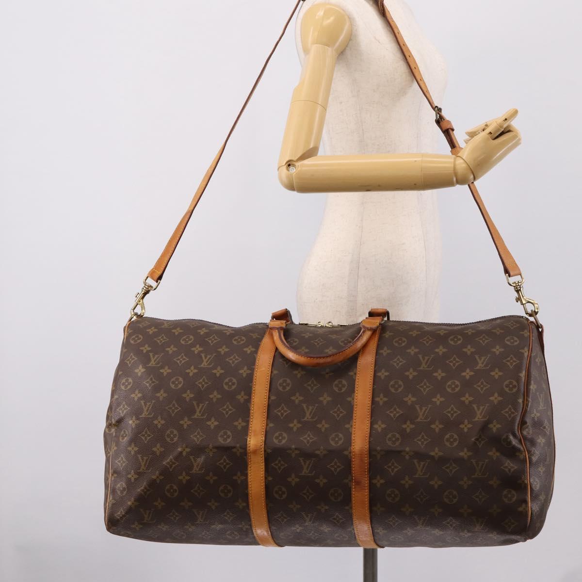 LOUIS VUITTON Monogram Keepall Bandouliere 60 Boston Bag M41412 LV Auth ep16005