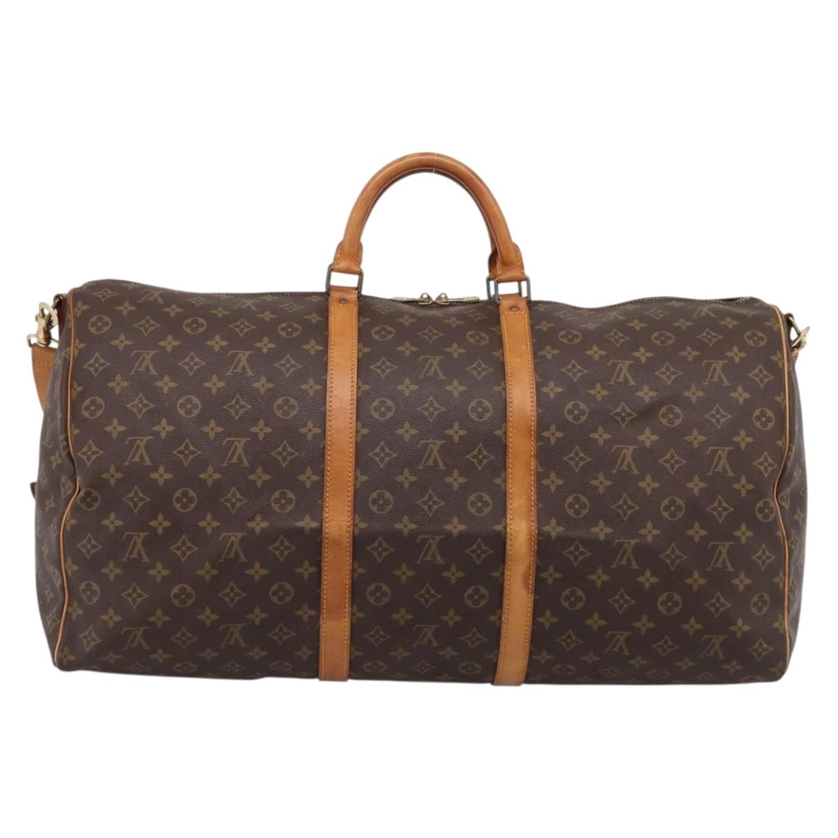 LOUIS VUITTON Monogram Keepall Bandouliere 60 Boston Bag M41412 LV Auth ep16005