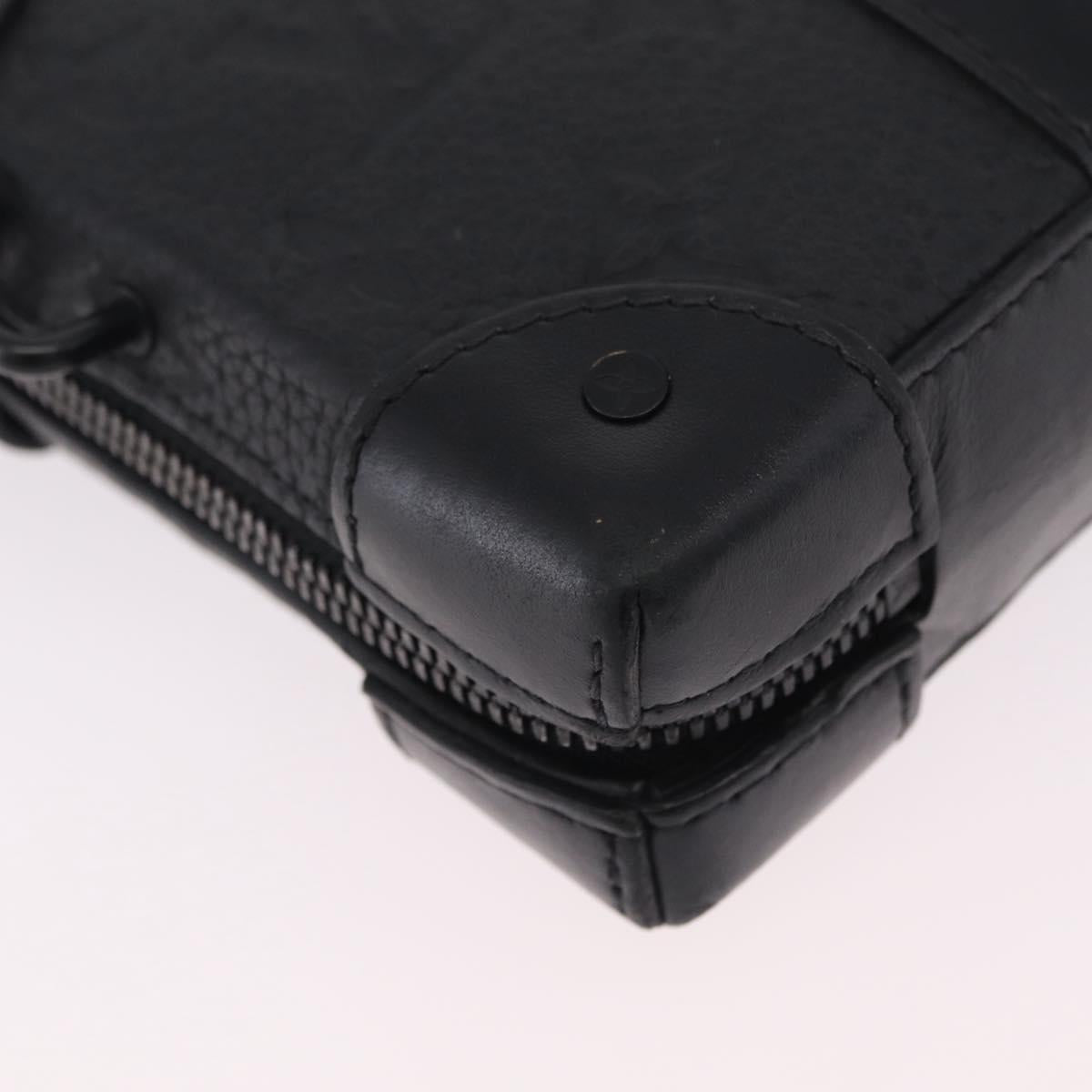LOUIS VUITTON Monogram Taurillon Soft Trunk Wallet Bag Black M80224 Auth ep16009