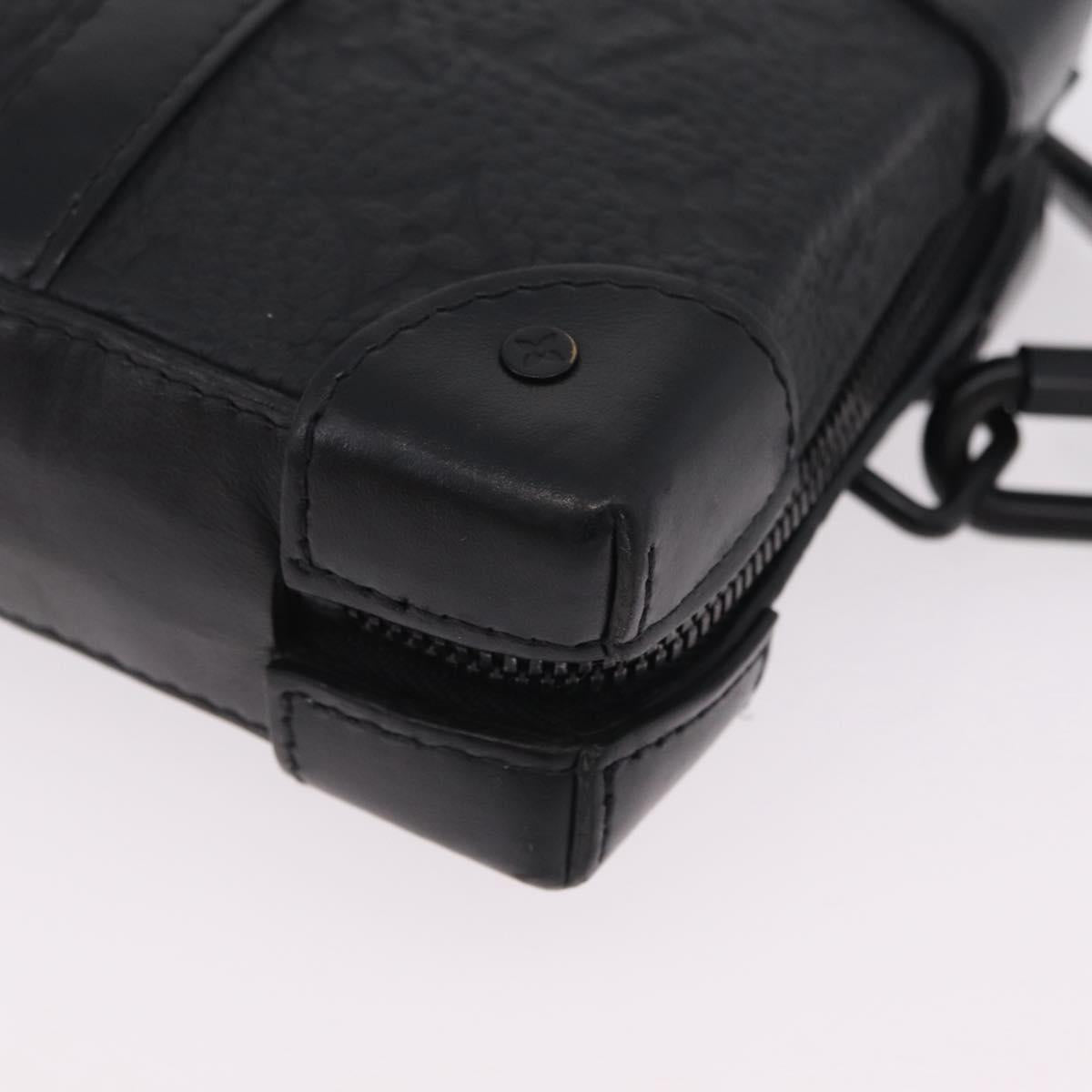 LOUIS VUITTON Monogram Taurillon Soft Trunk Wallet Bag Black M80224 Auth ep16009