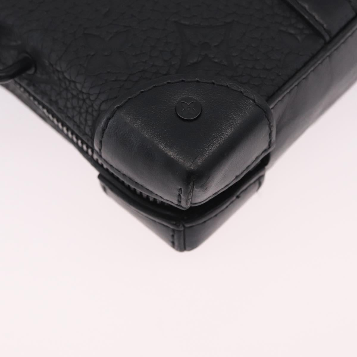 LOUIS VUITTON Monogram Taurillon Soft Trunk Wallet Bag Black M80224 Auth ep16009